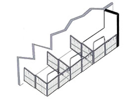 Wall Mount Three Stalls